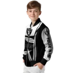 personalized las vegas raiders mesh effect black bomber jacket best selling