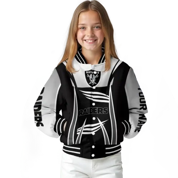 personalized las vegas raiders mesh effect black varsity jacket top rated