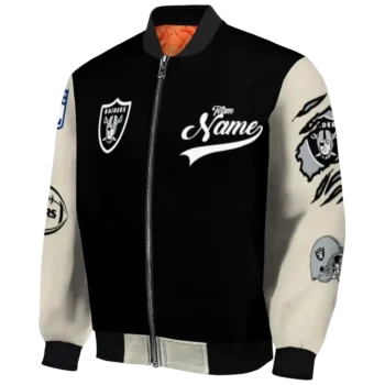 personalized las vegas raiders razorback outline black nude bomber jacket best selling