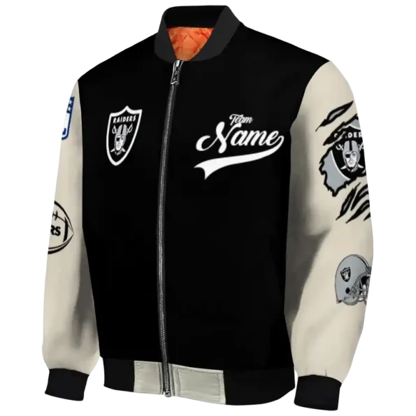 personalized las vegas raiders razorback outline black nude bomber jacket best selling