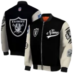 personalized las vegas raiders razorback outline black nude bomber jacket best selling