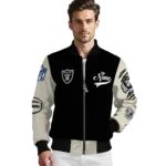 personalized las vegas raiders razorback outline black nude bomber jacket best selling