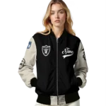 personalized las vegas raiders razorback outline black nude bomber jacket best selling