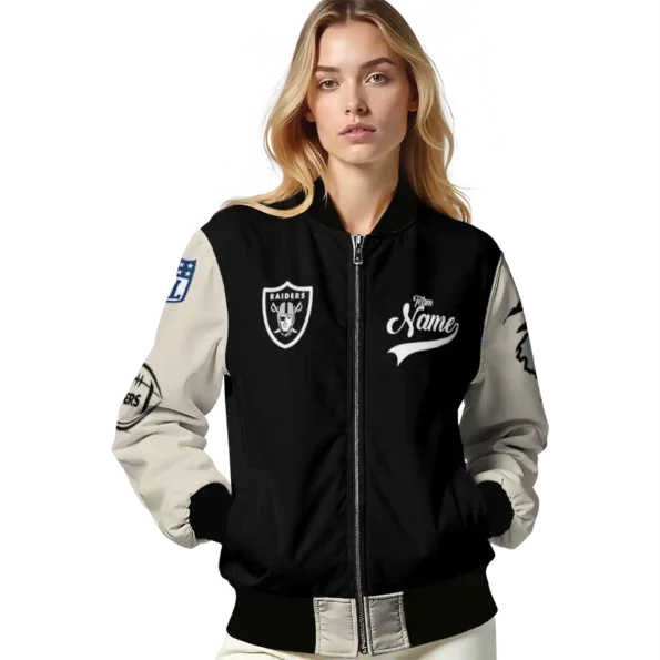 personalized las vegas raiders razorback outline black nude bomber jacket latest model