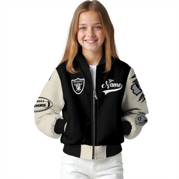 personalized las vegas raiders razorback outline black nude bomber jacket top rated