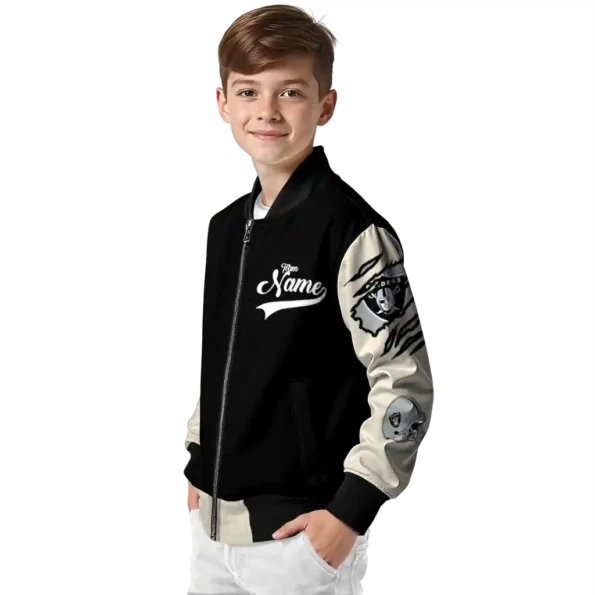 personalized las vegas raiders razorback outline black nude bomber jacket trendy