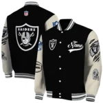 personalized las vegas raiders razorback outline black nude varsity jacket best selling