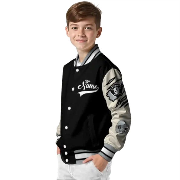 personalized las vegas raiders razorback outline black nude varsity jacket trendy