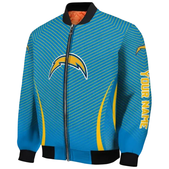 personalized los angeles chargers chevron arrow blue bomber jacket best selling