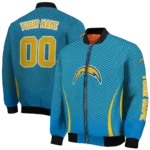 personalized los angeles chargers chevron arrow blue bomber jacket best selling