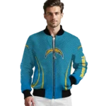 personalized los angeles chargers chevron arrow blue bomber jacket best selling