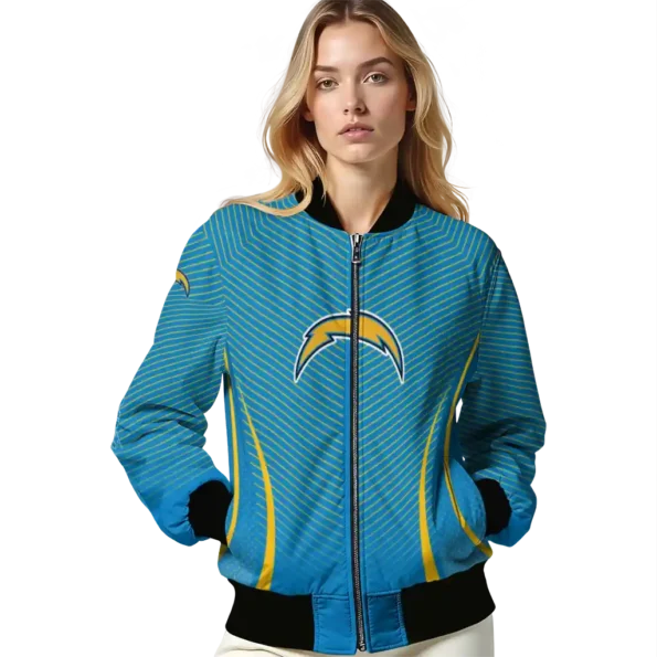personalized los angeles chargers chevron arrow blue bomber jacket latest model