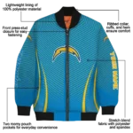 personalized los angeles chargers chevron arrow blue bomber jacket best selling