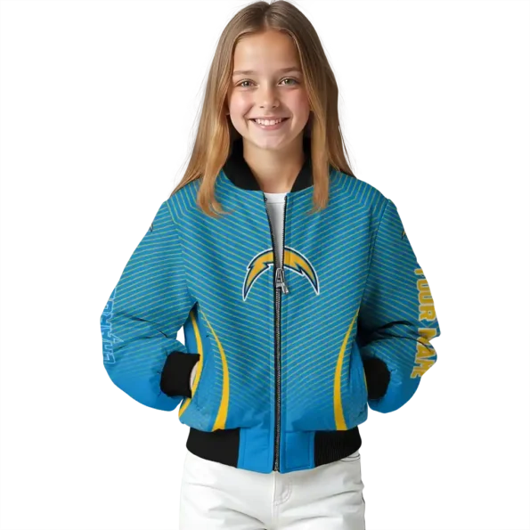 personalized los angeles chargers chevron arrow blue bomber jacket top rated