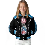personalized los angeles chargers claw blood blue black varsity jacket best selling