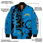personalized los angeles chargers hexagon cluster blue black bomber jacket best selling