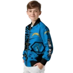 personalized los angeles chargers hexagon cluster blue black bomber jacket best selling