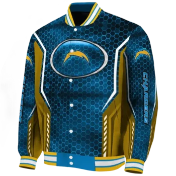 personalized los angeles chargers power plate blue varsity jacket best selling