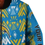 personalized los angeles chargers pyramid shapes blue bomber jacket best selling