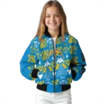 personalized los angeles chargers pyramid shapes blue bomber jacket best selling
