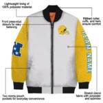 personalized los angeles chargers speckled arms blue gray bomber jacket best selling