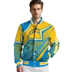 personalized los angeles chargers star burst blue varsity jacket best selling