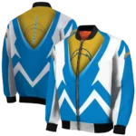 personalized los angeles chargers v stripes blue white bomber jacket best selling