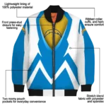 personalized los angeles chargers v stripes blue white bomber jacket best selling