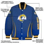 personalized los angeles rams chevron arrow blue varsity jacket best selling