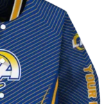 personalized los angeles rams chevron arrow blue varsity jacket best selling