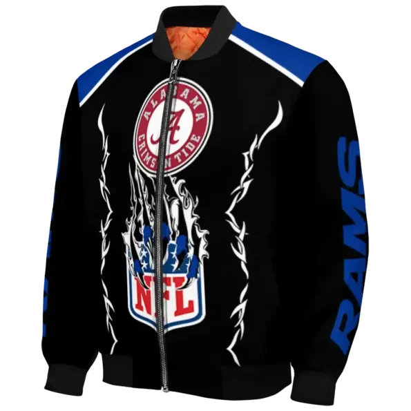 personalized los angeles rams claw blood blue black bomber jacket best selling