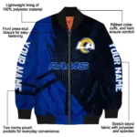 personalized los angeles rams hexagon mesh blue black bomber jacket best selling
