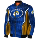 personalized los angeles rams power plate blue bomber jacket best selling