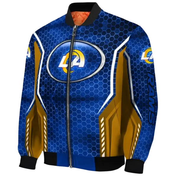 personalized los angeles rams power plate blue bomber jacket best selling