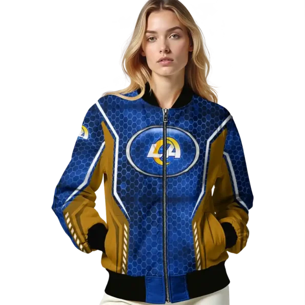personalized los angeles rams power plate blue bomber jacket latest model