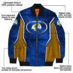 personalized los angeles rams power plate blue bomber jacket best selling