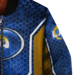 personalized los angeles rams power plate blue bomber jacket best selling
