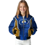 personalized los angeles rams power plate blue bomber jacket best selling