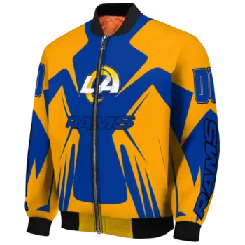 personalized los angeles rams spider mark blue orange crocs bomber jacket best selling