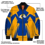 personalized los angeles rams spider mark blue orange crocs bomber jacket best selling