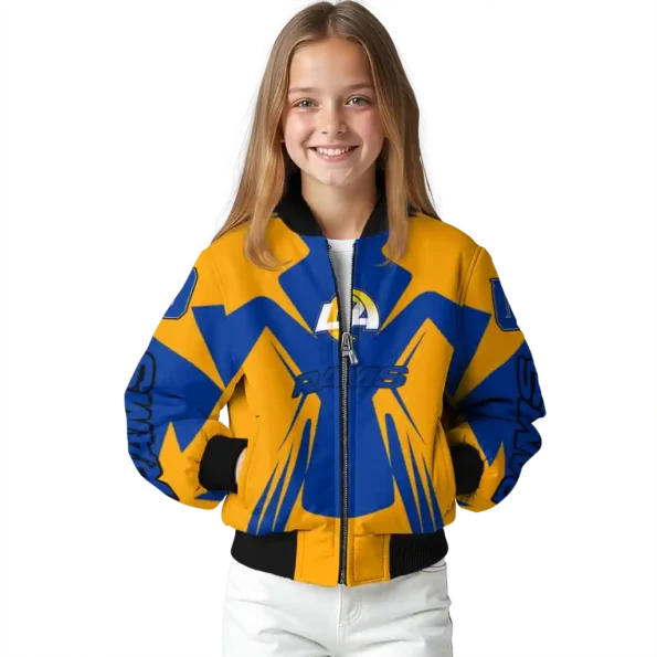 personalized los angeles rams spider mark blue orange crocs bomber jacket top rated