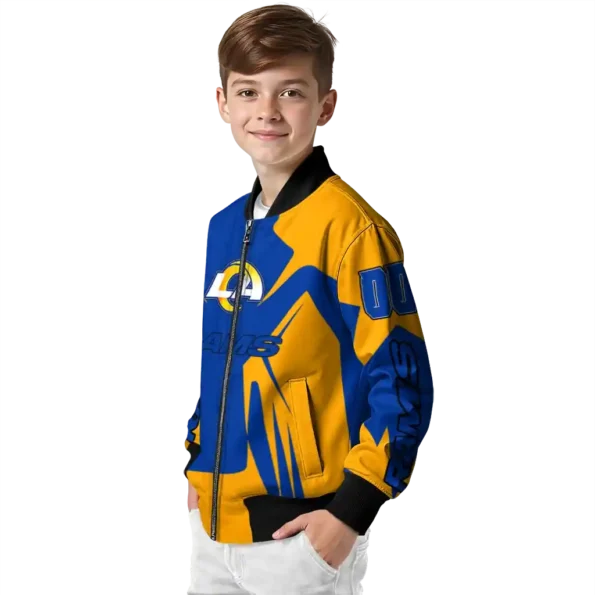 personalized los angeles rams spider mark blue orange crocs bomber jacket trendy