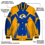 personalized los angeles rams spider mark blue orange crocs varsity jacket best selling