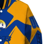 personalized los angeles rams spider mark blue orange crocs varsity jacket best selling