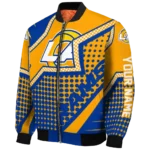 personalized los angeles rams star burst blue bomber jacket best selling