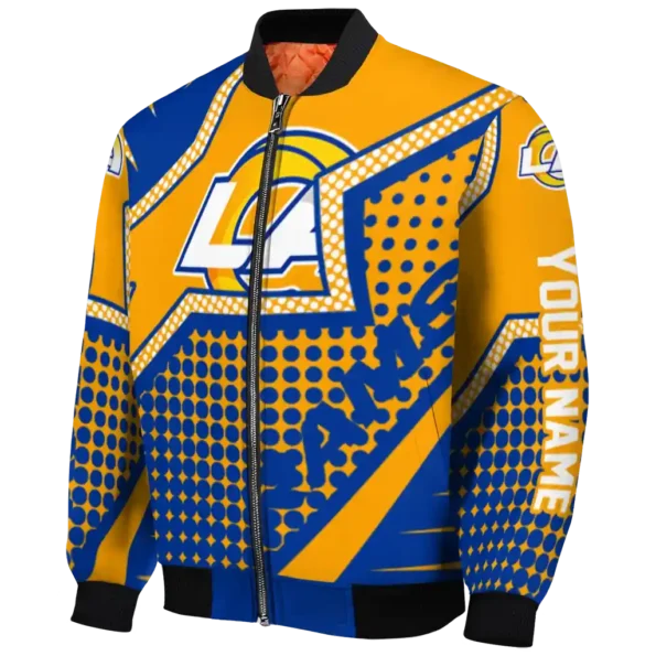 personalized los angeles rams star burst blue bomber jacket best selling
