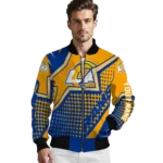 personalized los angeles rams star burst blue bomber jacket best selling