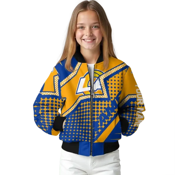 personalized los angeles rams star burst blue bomber jacket top rated