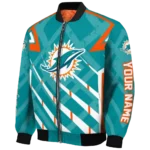 personalized miami dolphins chevron angles aqua bomber jacket best selling