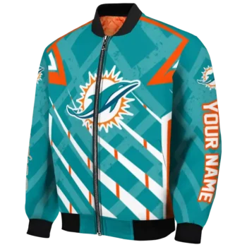 personalized miami dolphins chevron angles aqua bomber jacket best selling